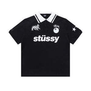 Stussy world tour black polos black t-shirt